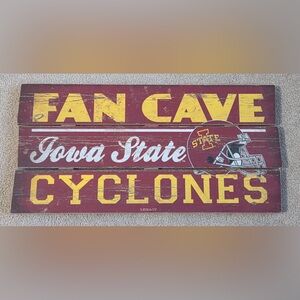 Iowa State Cyclones Fan Cave Football Distressed Sign